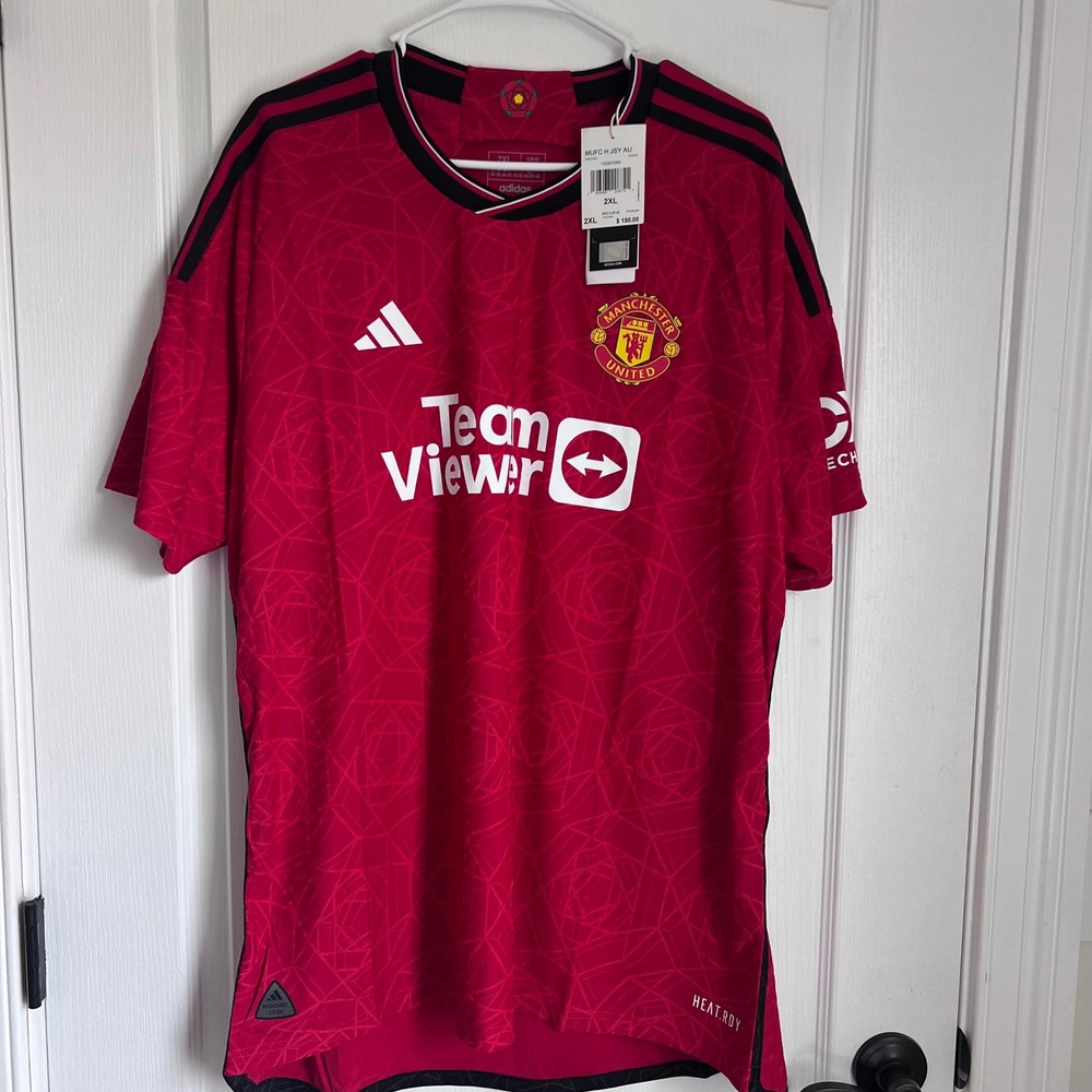 Adidas‎ Manchester United 2023-24 Home Authentic Jersey Red IN3520 Mens 2XL New